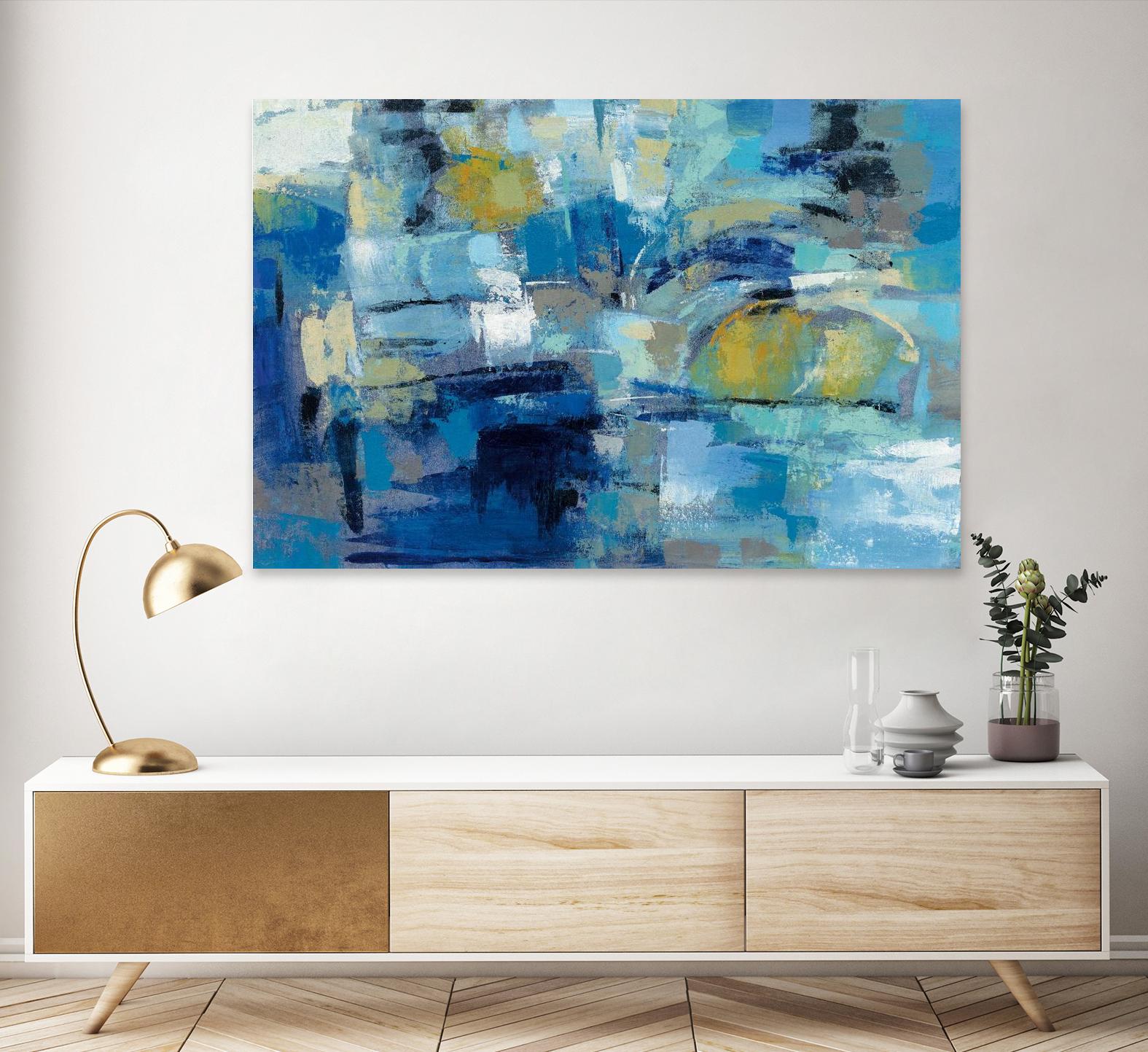 Ultramarine Waves III by Silvia Vassileva on GIANT ART - beige abstract