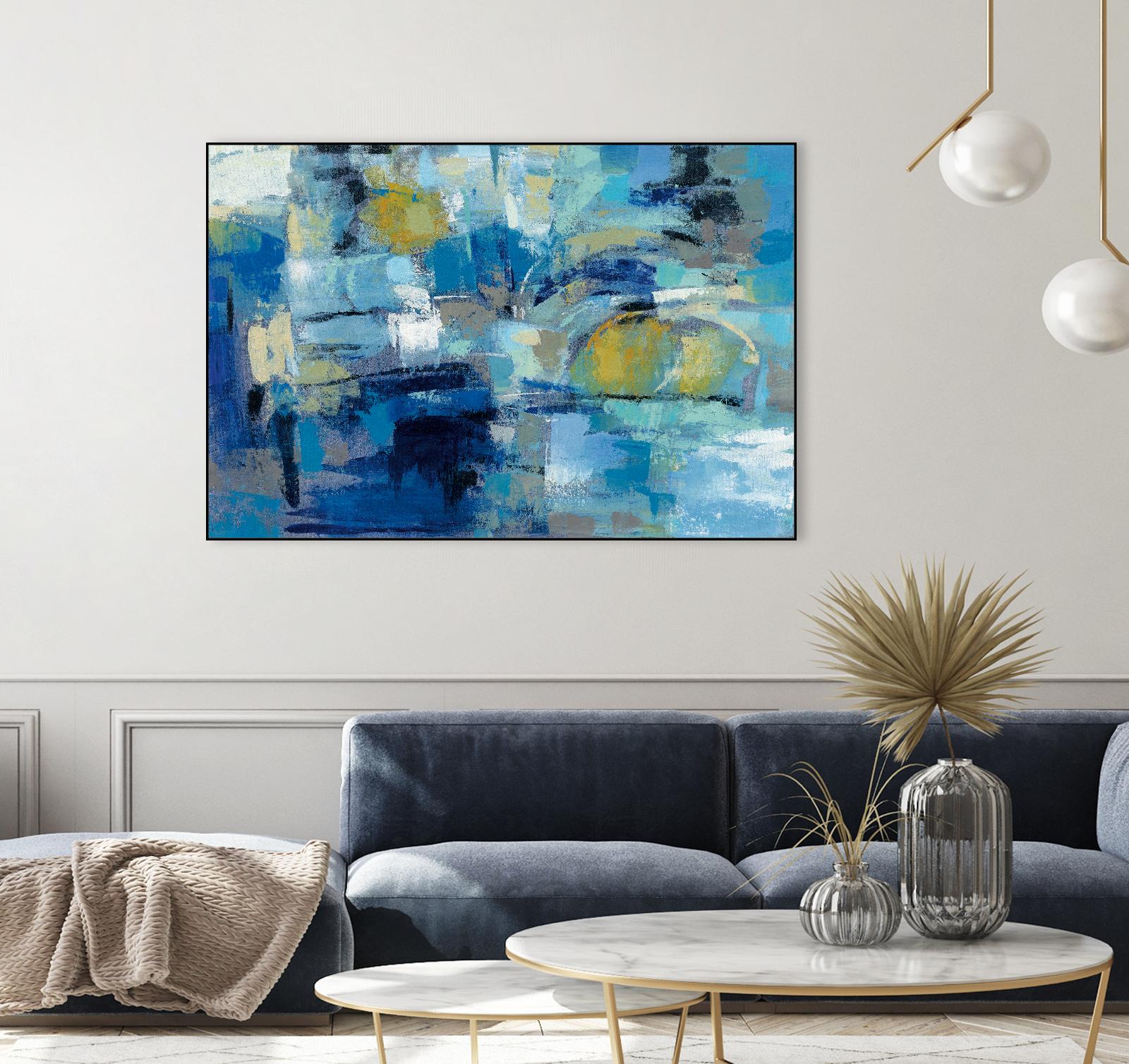 Ultramarine Waves III by Silvia Vassileva on GIANT ART - beige abstract