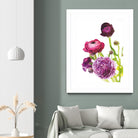 Spring Ranunculus VI by Laura Marshall on GIANT ART - green floral