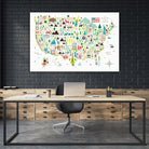 Illustrated USA by Michael Mullan on GIANT ART - green maps