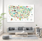 Illustrated USA by Michael Mullan on GIANT ART - green maps