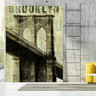 Vintage NY Brooklyn Bridge by Michael Mullan on GIANT ART - white architectural
