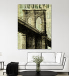 Vintage NY Brooklyn Bridge by Michael Mullan on GIANT ART - white architectural
