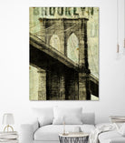 Vintage NY Brooklyn Bridge by Michael Mullan on GIANT ART - white architectural