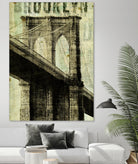 Vintage NY Brooklyn Bridge by Michael Mullan on GIANT ART - white architectural