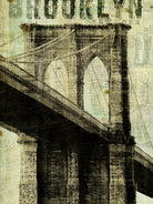 Vintage NY Brooklyn Bridge by Michael Mullan on GIANT ART - white architectural