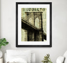 Vintage NY Brooklyn Bridge by Michael Mullan on GIANT ART - white architectural