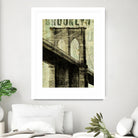 Vintage NY Brooklyn Bridge by Michael Mullan on GIANT ART - white architectural