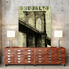 Vintage NY Brooklyn Bridge by Michael Mullan on GIANT ART - white architectural