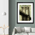 Vintage NY Brooklyn Bridge by Michael Mullan on GIANT ART - white architectural