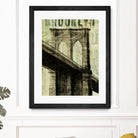 Vintage NY Brooklyn Bridge by Michael Mullan on GIANT ART - white architectural