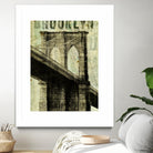 Vintage NY Brooklyn Bridge by Michael Mullan on GIANT ART - white architectural