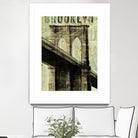 Vintage NY Brooklyn Bridge by Michael Mullan on GIANT ART - white architectural