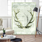 Regal Antlers on Newsprint I by Sue Schlabach on GIANT ART - brown country look
