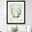 Regal Antlers on Newsprint I by Sue Schlabach on GIANT ART - brown country look