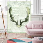 Regal Antlers on Newsprint II by Sue Schlabach on GIANT ART - brown country look