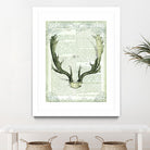 Regal Antlers on Newsprint II by Sue Schlabach on GIANT ART - brown country look