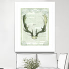 Regal Antlers on Newsprint II by Sue Schlabach on GIANT ART - brown country look