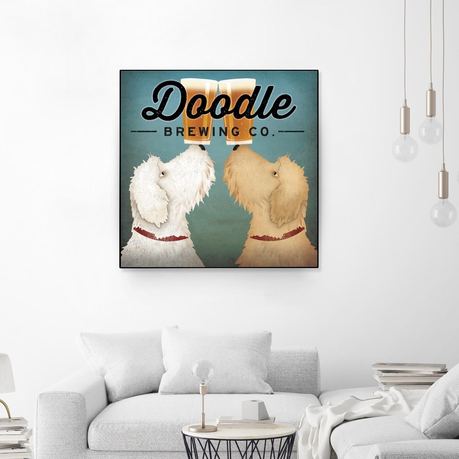 Doodle Beer Double by Ryan Fowler on GIANT ART - beige animals