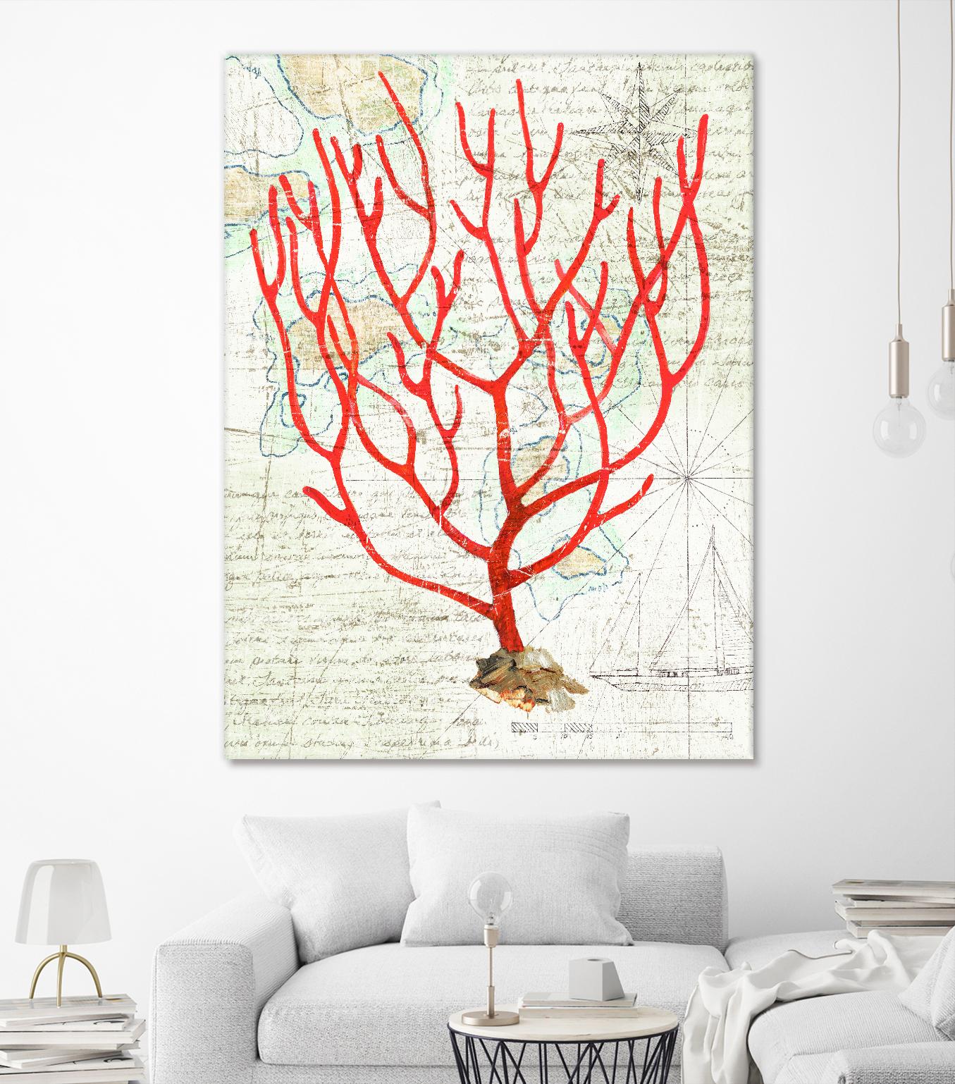 Textured Coral I by Avery Tillmon on GIANT ART - beige nautical