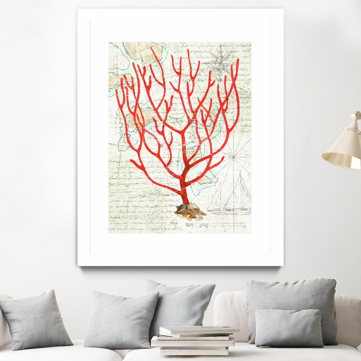 Textured Coral I by Avery Tillmon on GIANT ART - beige nautical