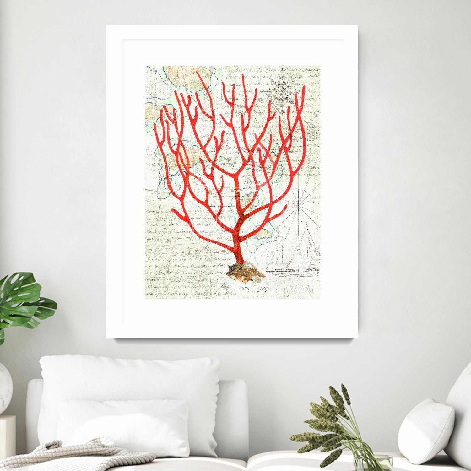 Textured Coral I by Avery Tillmon on GIANT ART - beige nautical