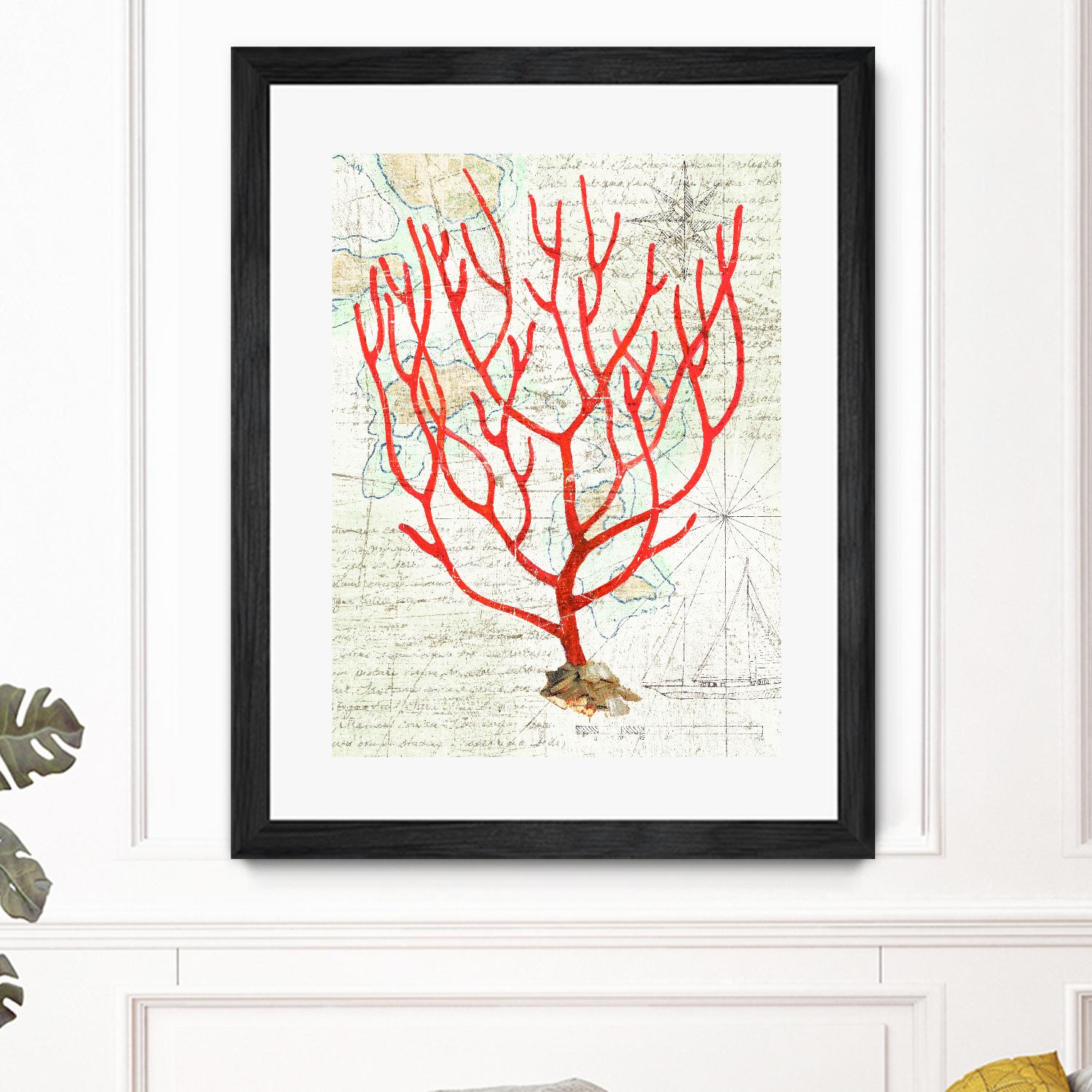 Textured Coral I by Avery Tillmon on GIANT ART - beige nautical