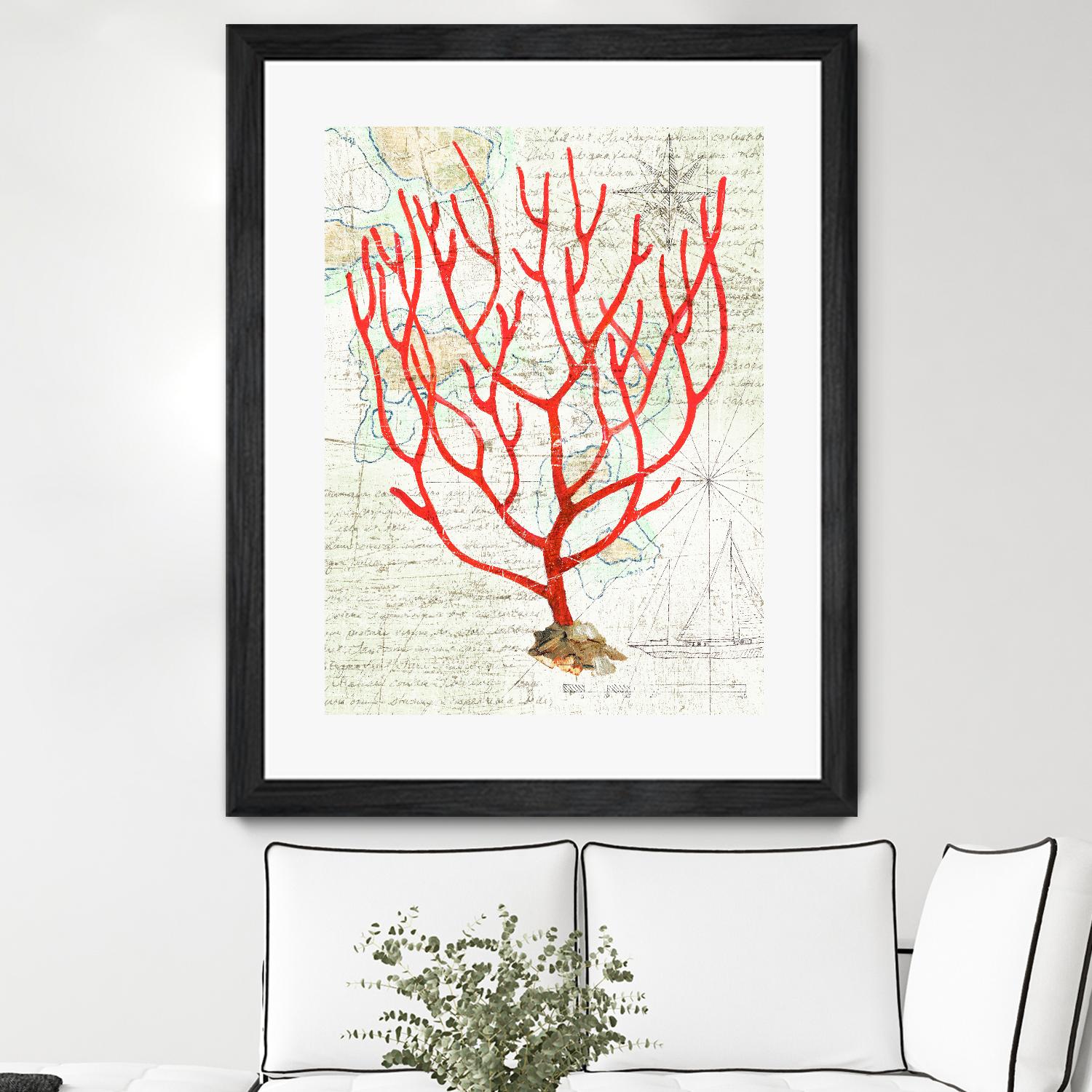 Textured Coral I by Avery Tillmon on GIANT ART - beige nautical