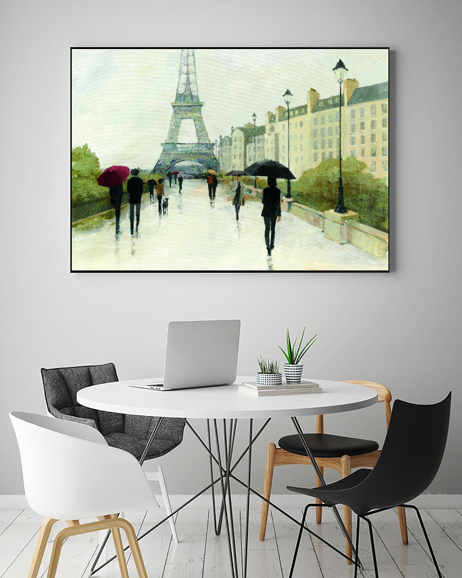 Eiffel in the Rain Marsala Umbrella by Avery Tillmon on GIANT ART - green everyday life