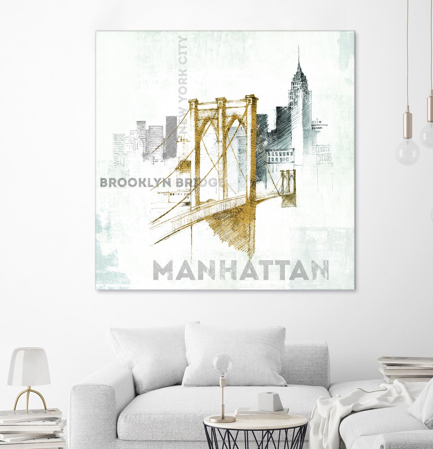 Brooklyn Bridge by Avery Tillmon on GIANT ART - grey city scene
