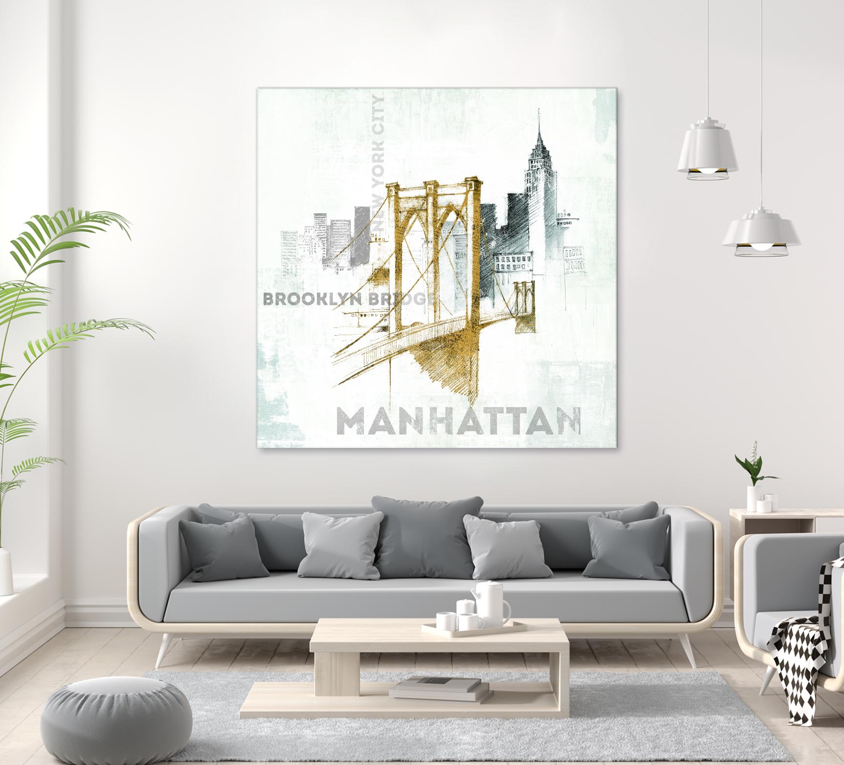 Brooklyn Bridge by Avery Tillmon on GIANT ART - grey city scene