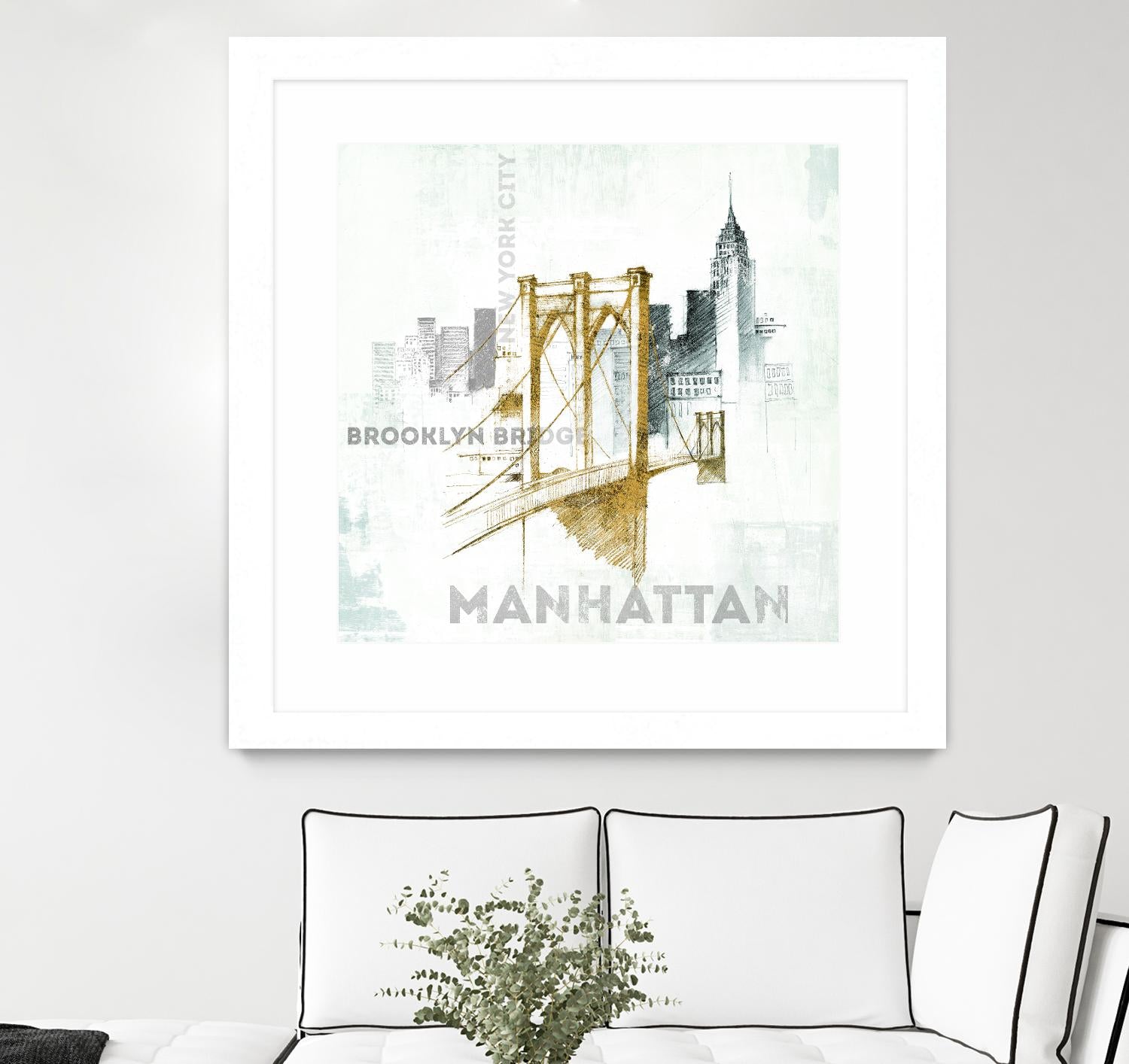 Brooklyn Bridge by Avery Tillmon on GIANT ART - grey city scene
