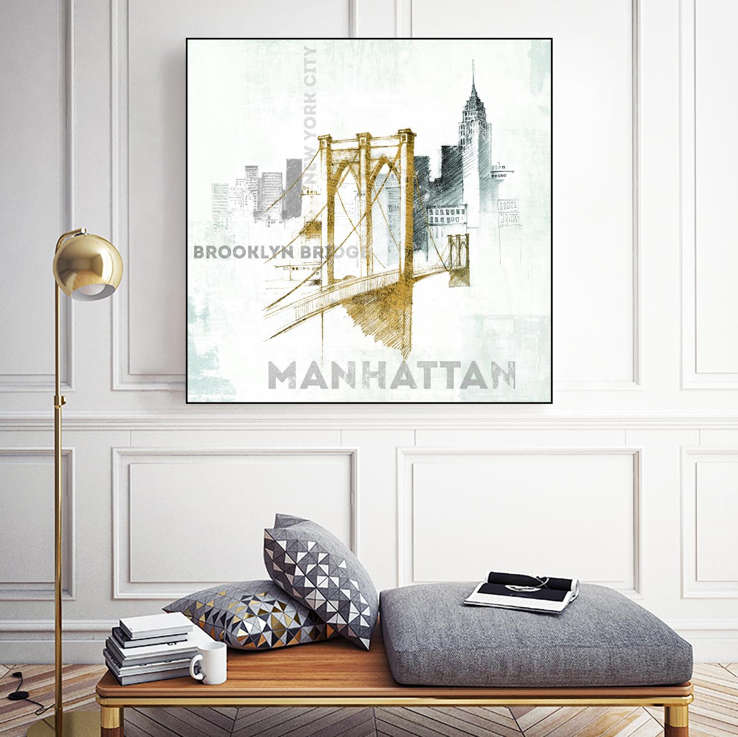 Brooklyn Bridge by Avery Tillmon on GIANT ART - grey city scene