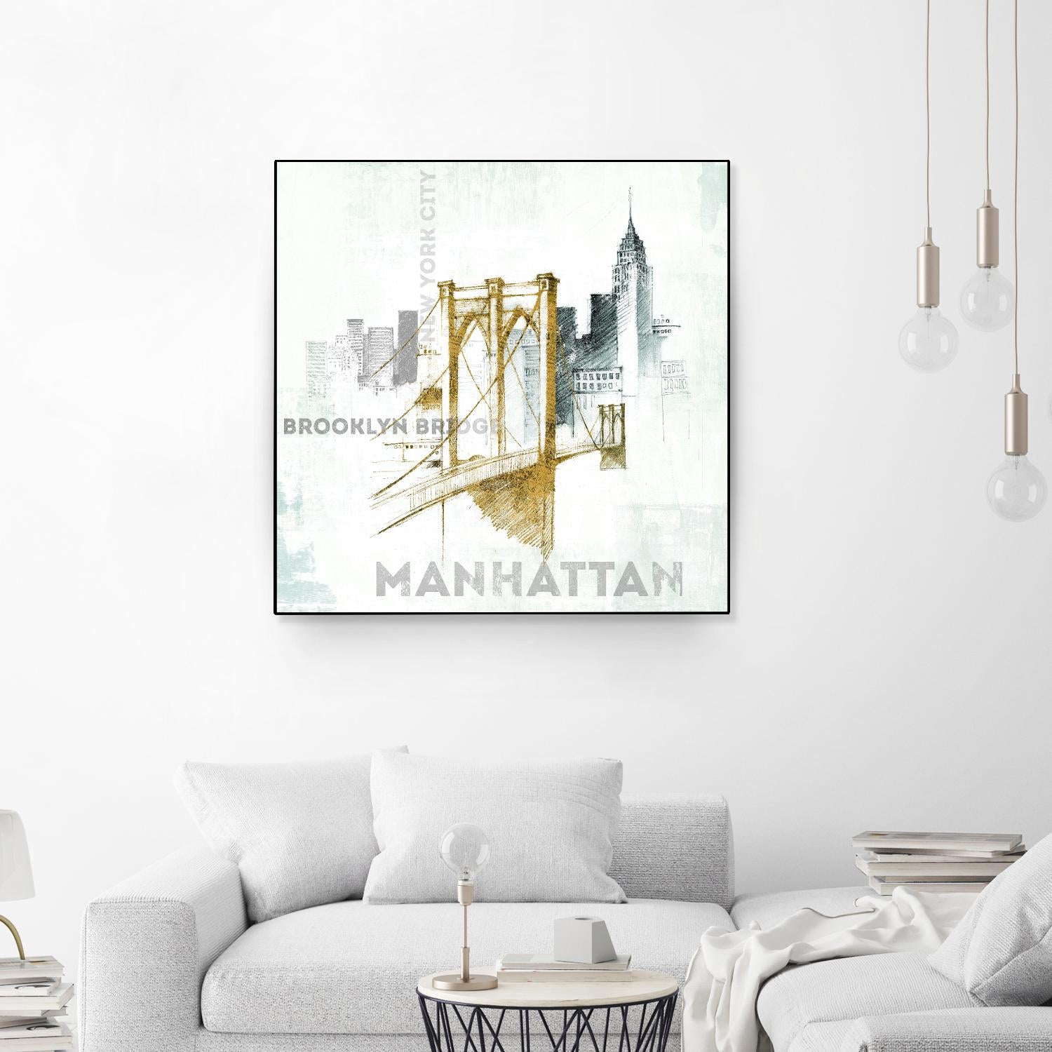 Brooklyn Bridge by Avery Tillmon on GIANT ART - grey city scene