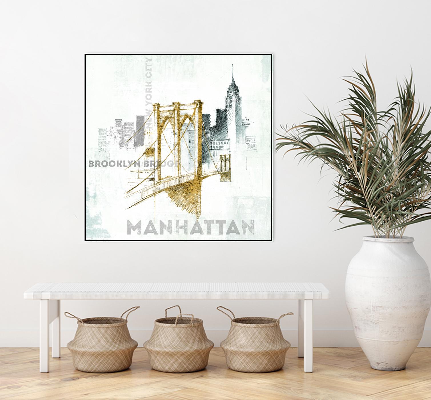 Brooklyn Bridge by Avery Tillmon on GIANT ART - grey city scene