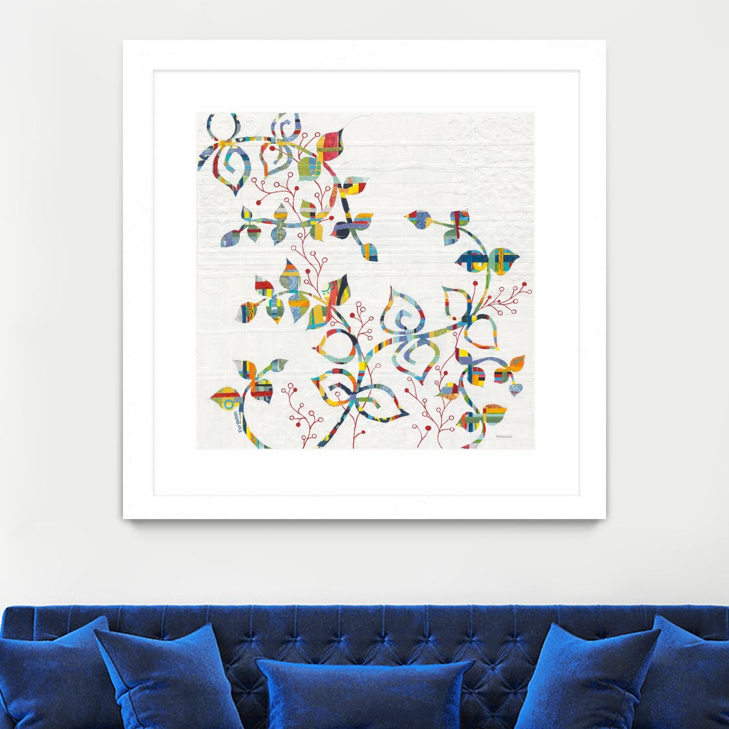 Rainbow Vines with Berries by Moira Hershey on GIANT ART - multi plants & trees natures