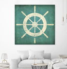 Nautical Shipwheel Blue by Ryan Fowler on GIANT ART - white nautical