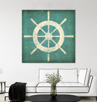 Nautical Shipwheel Blue by Ryan Fowler on GIANT ART - white nautical