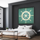 Nautical Shipwheel Blue by Ryan Fowler on GIANT ART - white nautical