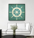 Nautical Shipwheel Blue by Ryan Fowler on GIANT ART - white nautical