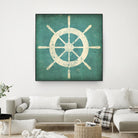 Nautical Shipwheel Blue by Ryan Fowler on GIANT ART - white nautical