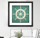 Nautical Shipwheel Blue by Ryan Fowler on GIANT ART - white nautical