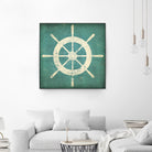 Nautical Shipwheel Blue by Ryan Fowler on GIANT ART - white nautical