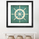 Nautical Shipwheel Blue by Ryan Fowler on GIANT ART - white nautical