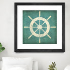 Nautical Shipwheel Blue by Ryan Fowler on GIANT ART - white nautical