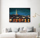 Paris Nights Blue I by James Wiens on GIANT ART - yellow city scene
