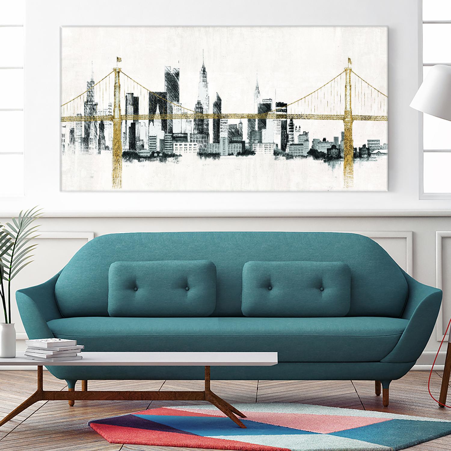 Bridge and Skyline by Avery Tillmon on GIANT ART - black city scene