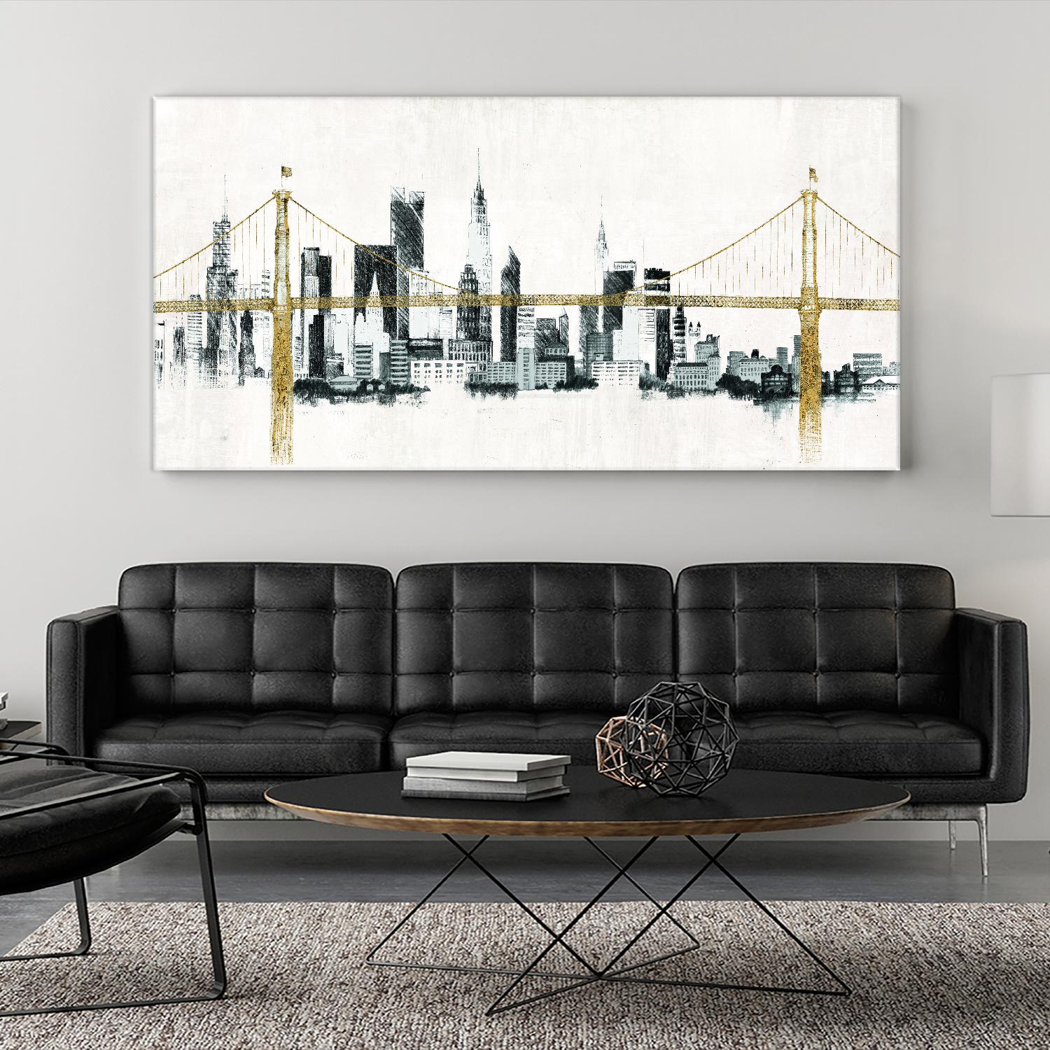 Bridge and Skyline by Avery Tillmon on GIANT ART - black city scene