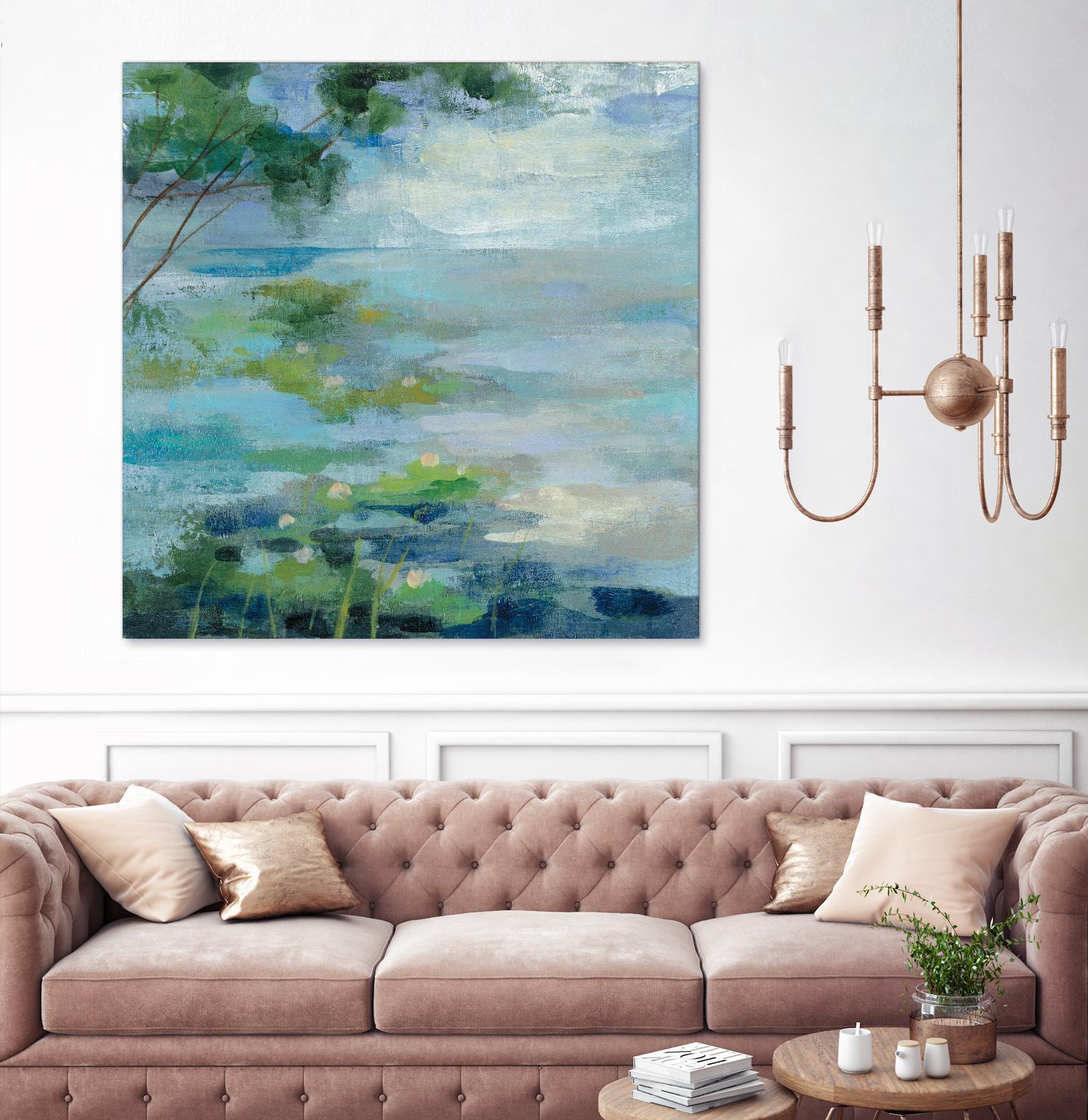 Lily Pond I by Silvia Vassileva on GIANT ART - blue landscape