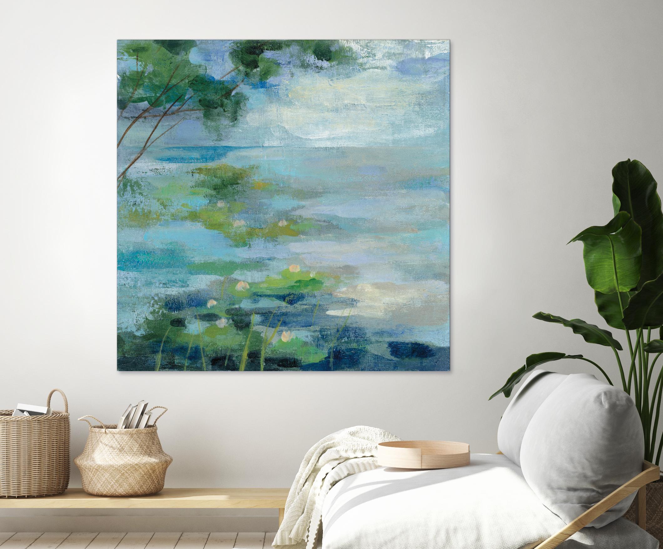Lily Pond I by Silvia Vassileva on GIANT ART - blue landscape
